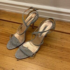 Manolo Blahnik Light Blue Ctrucam Oasi Strappy Sandals, Size 38.5